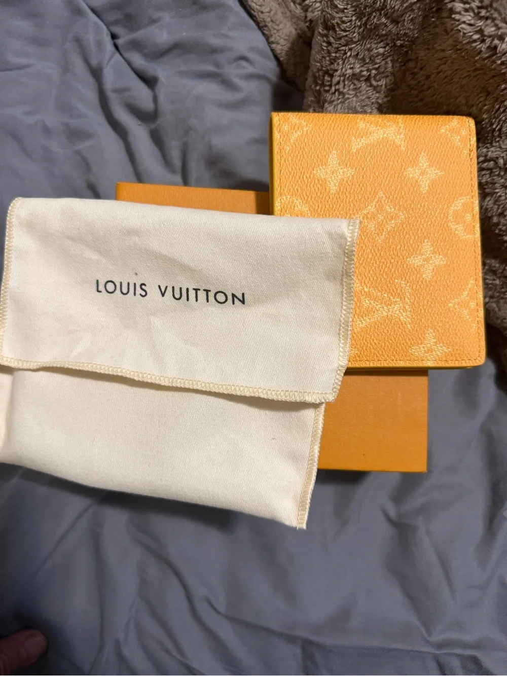 Louis Vuitton Yellow Textured Leather Bifold Wallet